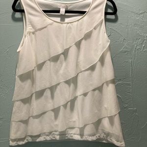 Chico’s cream ruffled tank top